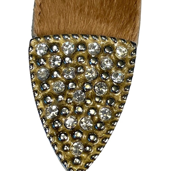 GORGEOUS HANDMADE ITALIAN LEATHER BELT WITH LOTS OF SPARKLE - Picture 4 of 5